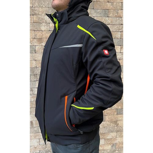 Engelbert Strauss Chaqueta de invierno softshell Motion 2020 negro-amarillo