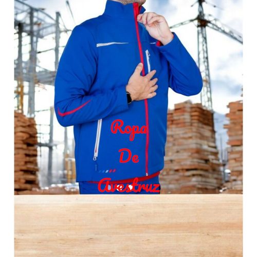 Engelbert Strauss Chaqueta Softshell azul-rojo