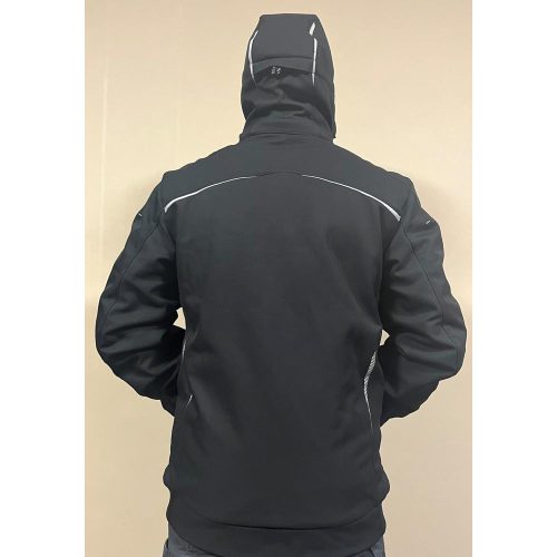 Abrigo de invierno con capucha Engelbert Strauss negro platino