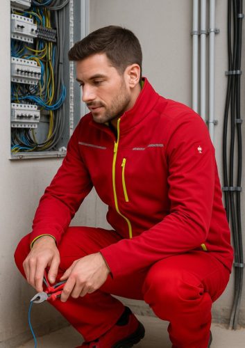 Cortavientos Engelbert Strauss rojo-amarillo