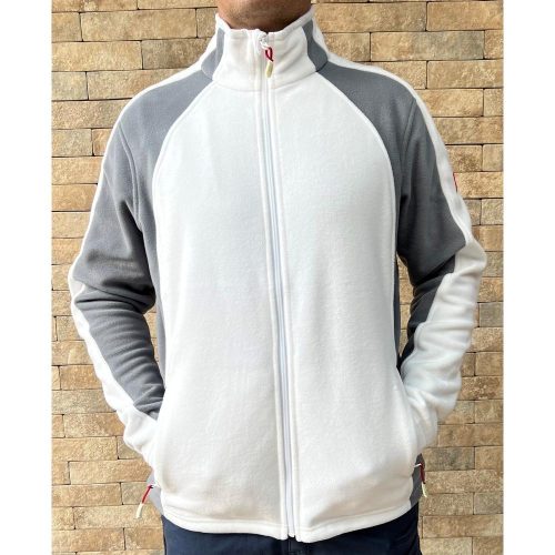 Engelbert Strauss Sudadera con capucha Microfleece blanco-gris