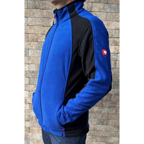 Engelbert Strauss Sudadera con capucha Microfleece azul royal-negro